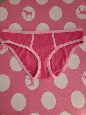 Rare VTG VS PINK Extra Low Rise Graphic Cotton Boy Brief Panty Size M Pink